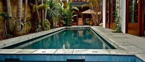 Fabulous private swimming pool and jacussi, Master bedroom slider door opens to