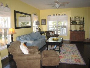 Another view of the family living area. Open to the  kitchen and foyer.