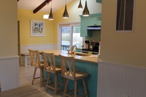 Large, modern kitchen with open area layout