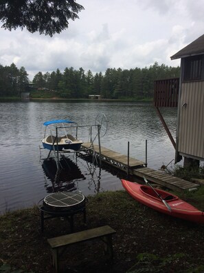 Cabin Dock, Campfire Pit And Sandy, Gradual Beach