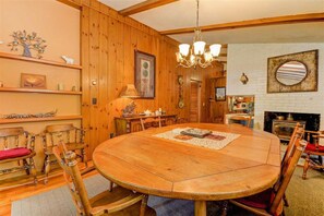 Dining Room Table with Wood Burning Stove