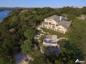 Drone view - house and terraces (courtesy of www.iaerotec.com)