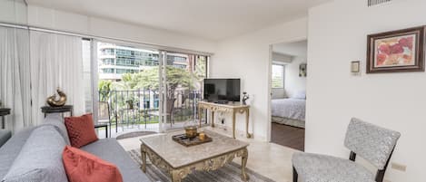 Living room and balcony