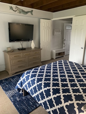 Bedroom includes TV and DVD.