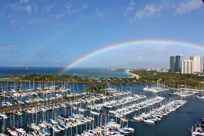 Double Rainbow  overlooking Yacht Harbor and Magic Island