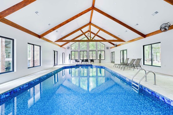 Newly installed pavilion that encompasses a 36’ long and 9' deep pool