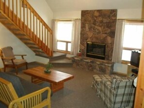 Living area with gas fireplace