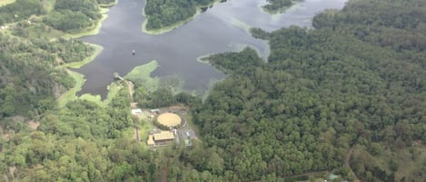 Aerial photography of Molly's Farm and neighbouring damn