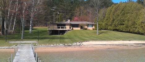 160 ft. of private frontage on beautiful Walloon Lake, large yard for activities