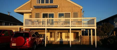 View From harbor side - a perfect spot for your getaway!  Large Deck, Electric awning, gas grill and ice in the cooler... what a way to spend your week!