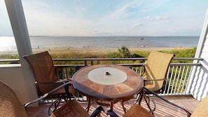 Enjoy the beautiful views of the Savannah River and Atlantic Ocean from your balcony