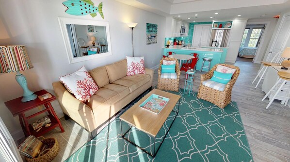 Comfortable furnishings, beautiful décor, and beautiful water views