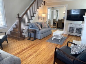 Living Room from Front Door (new furniture and original floors refinished)