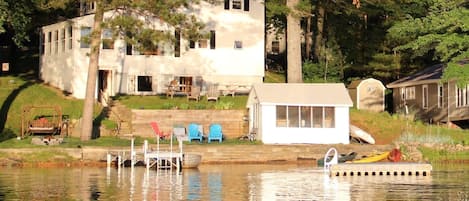 Waterfront paradise on Shaws Pond -   looking back at the house from the water.