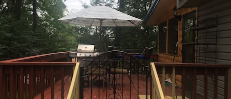 Deck with seating for six and grill