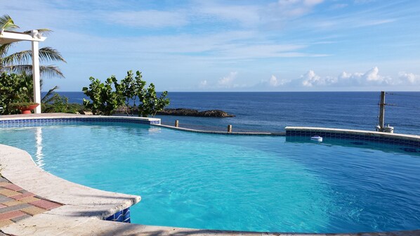 Swimming pool facing north Atlantic ocean