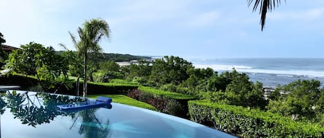 45' infinity pool and garden. Looking south along the Pacific coast...
