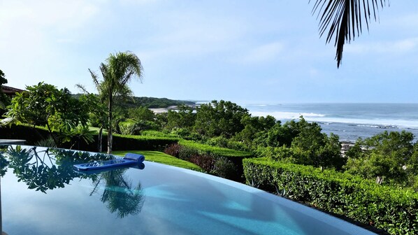 45' infinity pool and garden. Looking south along the Pacific coast...