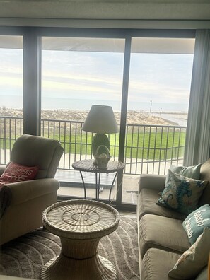 More of the living room oceanfront view 