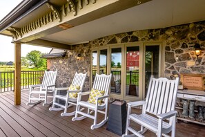 Rock away on these comfortable poly rocking chairs