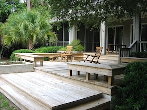 Large deck overlooking lagoon