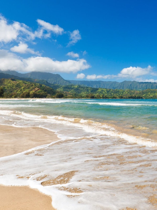 Northshore Hanalei Bay Beach Mountain View - Northshore Hanalei Bay Oceanfront Beach and Mountain View