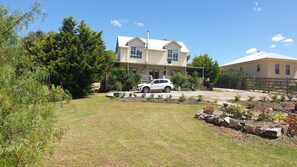 The rear of the property with Mountain views.