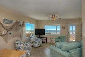 Lounge around in this spectacular ocean front living room.