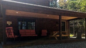 Plenty of seating on the porch. 