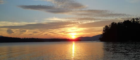 Beautiful sunrise and sunsets from our waterfront patio!