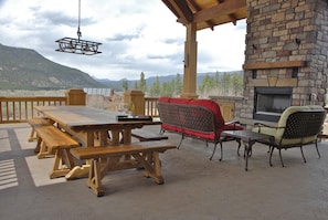 Living Porch, looking north with view Engineer Mt.