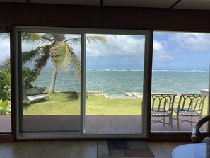 living room with ocean view