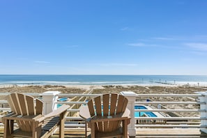 Ocean front duplex with shared swimming pool. Lullaby the Sea Kure Beach NC