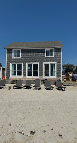 Plentiful seating on our private oceanfront beach 