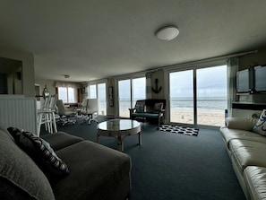 panoramic ocean views in the living room