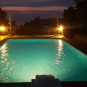 night by the pool