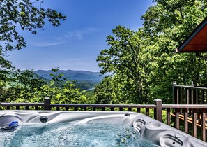 View from the Hot Tub and expansive Deck that is open to the Stars...