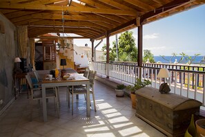 Part of the covered roof top with dining area.