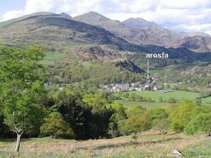 Location of Arosfa cottage, sitting amidst the foothills of the mountains