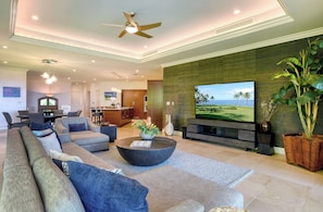 View of Living Room, Kitchen and Dining Area ( 23-1 Ho’olei, Maui, Wailea, Hawaii )