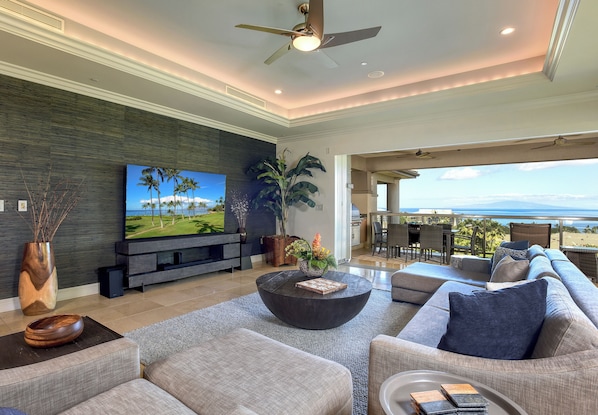 Newly Renovated Villa - Ocean View from the Living Room ( 23-1 Ho’olei, Maui, Wailea, Hawaii )