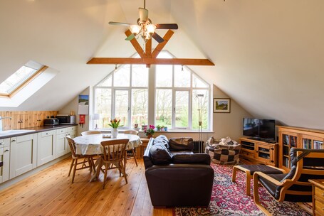 Bright open plan kitchen and living area