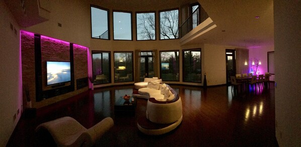 Living room sunset view