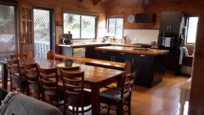 Dining table for 10 and spacious kitchen
