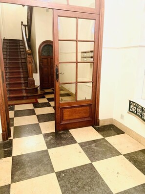 The main entry way into the apartment building