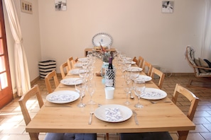 Dining table set for 12