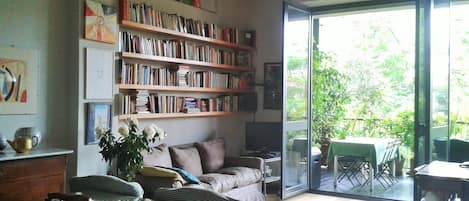 living room and terrace