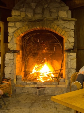 barbeque hut fireplace