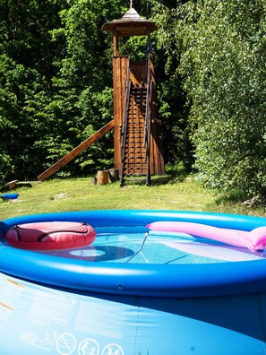 Inflatable pool in use all summer