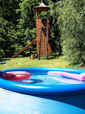 Inflatable pool in use all summer